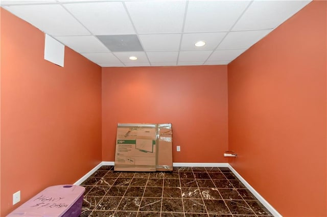 5810 Old Mill Trce, Lithonia, GA 30038 - spare room with a paneled ceiling, baseboards, and recessed lighting