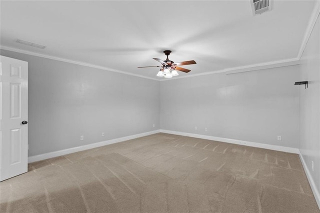 9507 Greens Mill Ct, Loganville, GA 30052 - carpeted spare room featuring ceiling fan, crown molding, and baseboards