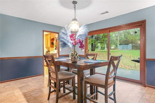 view of dining area