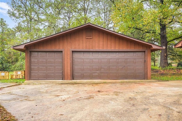 view of garage