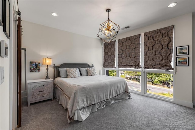 307 Cedar Dust Dr, Decatur, GA 30030 - carpeted bedroom featuring a chandelier and recessed lighting