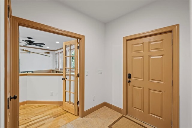 6324 Chesla Dr, Gainesville, GA 30506 - doorway to outside featuring baseboards and a ceiling fan