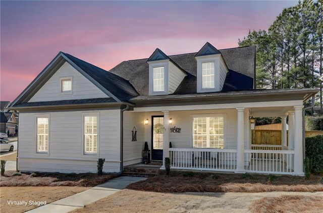 view of front of property with covered porch