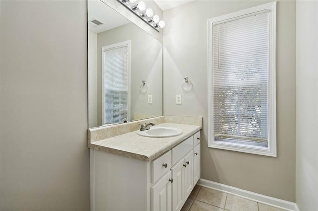 bathroom featuring vanity and tile patterned floors