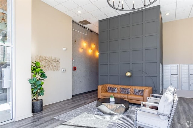 525 Parkway Dr NE Unit 306, Atlanta, GA 30308 - common area featuring a towering ceiling, a paneled ceiling, and recessed lighting