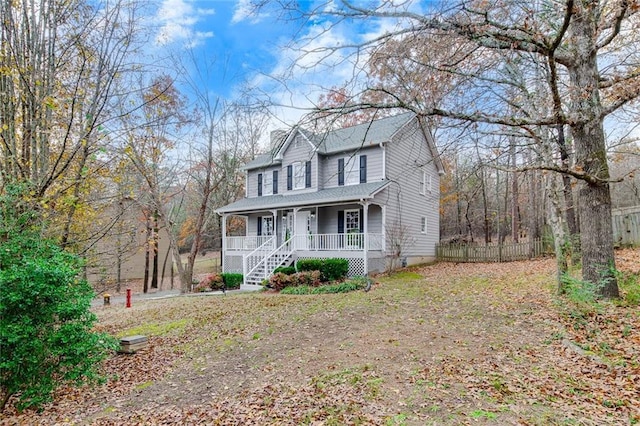 view of front of home with covered porch