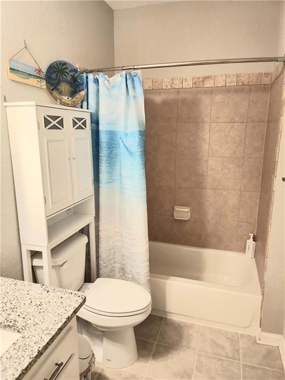 3473 Newtons Crest Cir, Snellville, GA 30078 - full bath featuring vanity, shower / tub combo, and tile patterned flooring