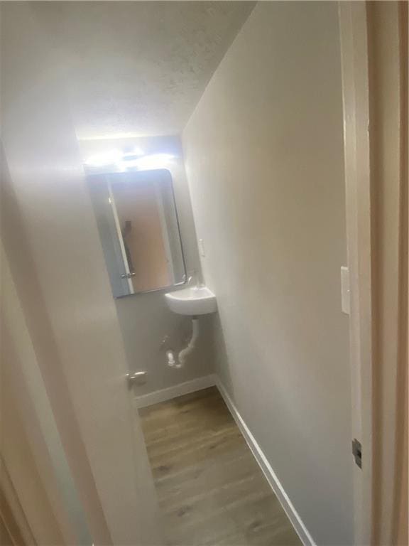 bathroom featuring hardwood / wood-style floors