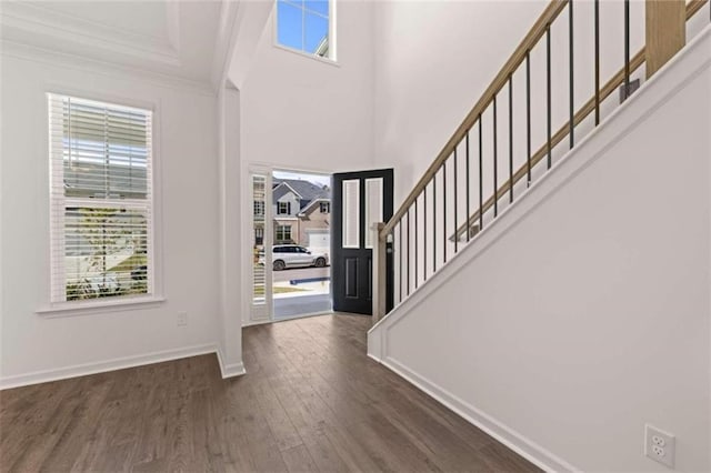 foyer featuring dark hardwood / wood-style flooring