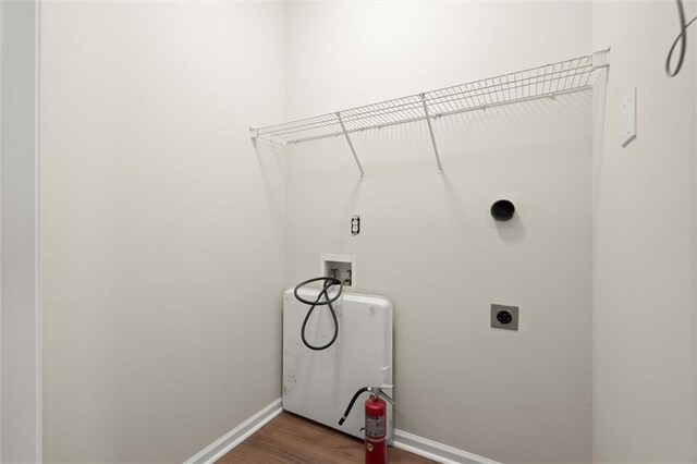 1024 Whitshire Way, Alpharetta, GA 30004 - laundry room with washer hookup, hookup for an electric dryer, and dark wood finished floors