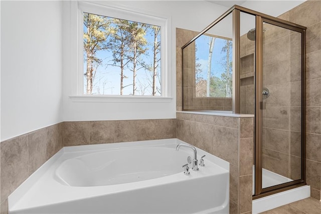 1495 Auburn Glen Rd, Dacula, GA 30019 - bathroom with a stall shower and a garden tub