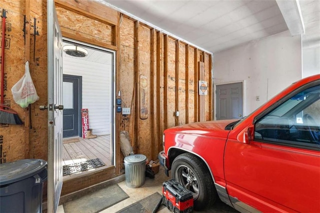 view of garage