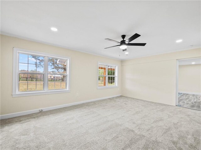 239 Brown Dr, Clermont, GA 30527 - carpeted empty room with recessed lighting, baseboards, and a ceiling fan