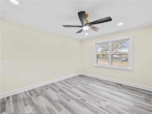 239 Brown Dr, Clermont, GA 30527 - spare room with recessed lighting, a ceiling fan, baseboards, and wood finished floors