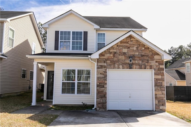 front facade featuring a garage