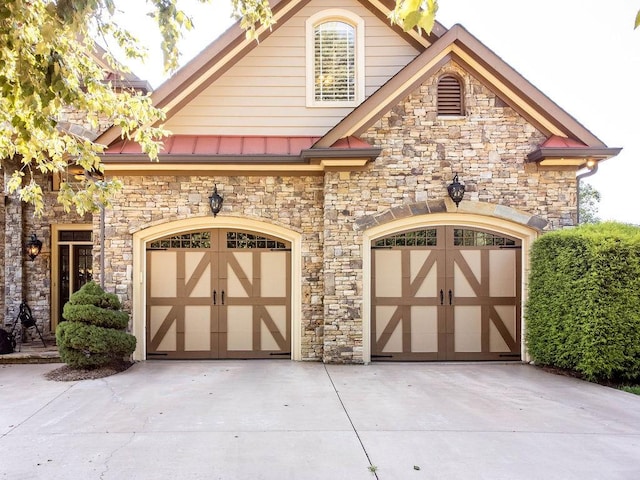 view of garage