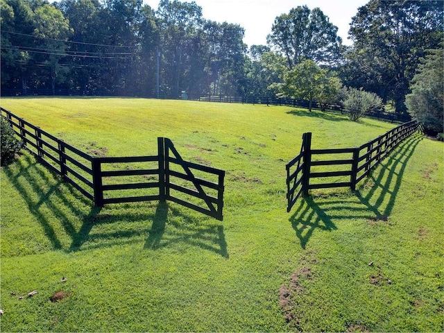 view of yard featuring a rural view