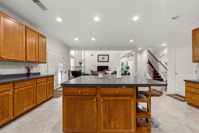 kitchen with a kitchen island