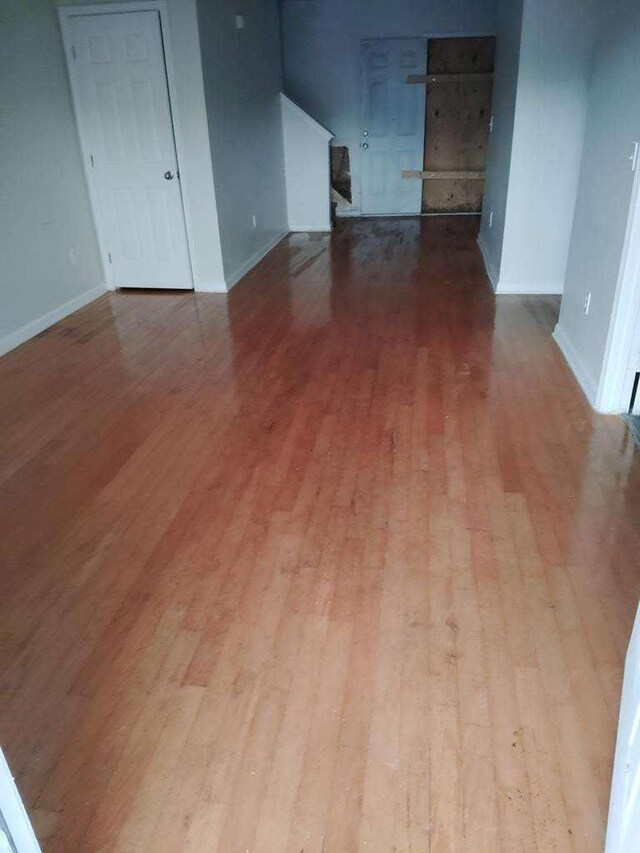 empty room featuring light wood-type flooring