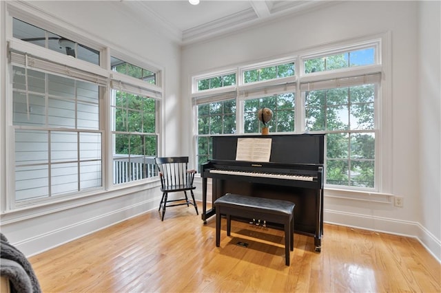 1003 Pearl Pt NE, Sandy Springs, GA 30328 - sitting room with ornamental molding, baseboards, and wood finished floors