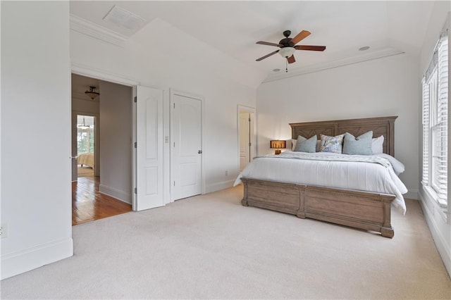 1003 Pearl Pt NE, Sandy Springs, GA 30328 - bedroom featuring carpet, crown molding, a ceiling fan, and baseboards