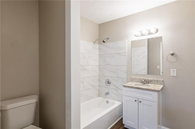 4650 Big Valley Ct, Stone Mountain, GA 30083 - full bathroom featuring vanity, bathtub / shower combination, and toilet