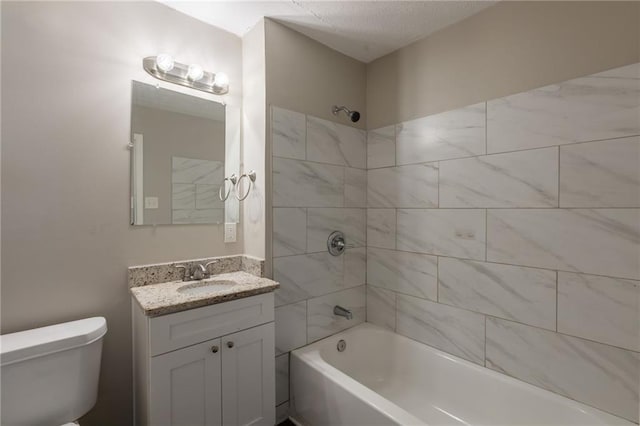 4650 Big Valley Ct, Stone Mountain, GA 30083 - full bathroom featuring toilet, vanity, and shower / washtub combination