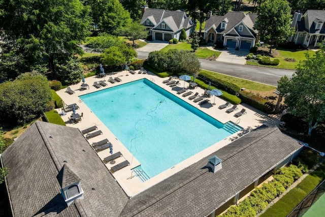 view of pool featuring a patio area