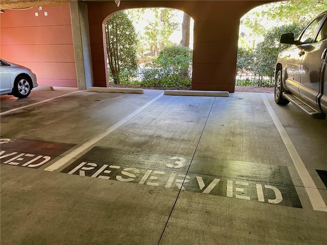 view of garage