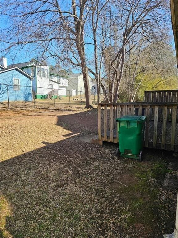 view of yard featuring fence