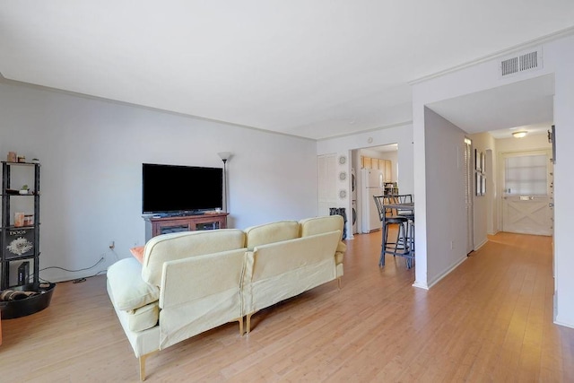 living room featuring light hardwood / wood-style flooring