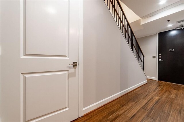 entryway featuring wood-type flooring