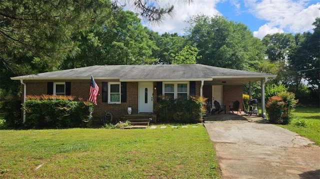 112 Hilltop Dr, Newborn, GA 30056 - ranch-style house featuring driveway, brick siding, and a front lawn