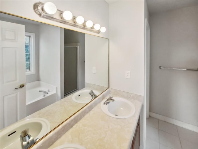 full bath featuring double vanity and a sink