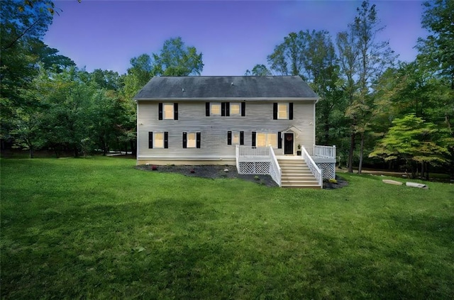 440 Colbert Rd, Dallas, GA 30132 - back of house featuring a deck, a yard, and stairway
