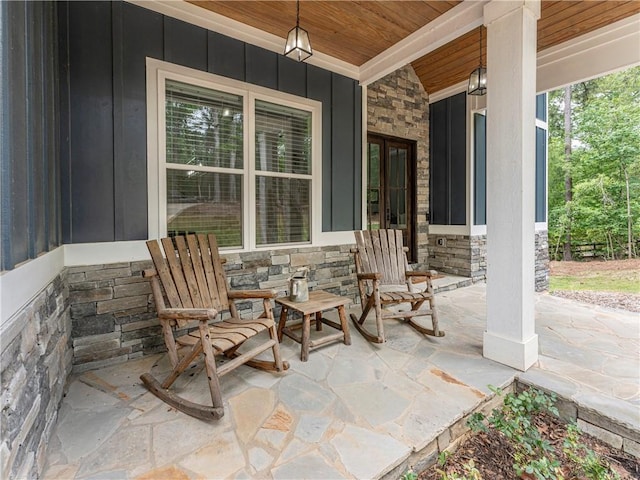 view of patio with a porch