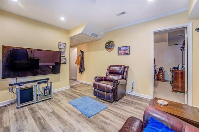 living room featuring hardwood / wood-style flooring