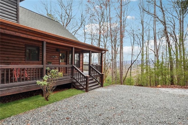 exterior space featuring covered porch