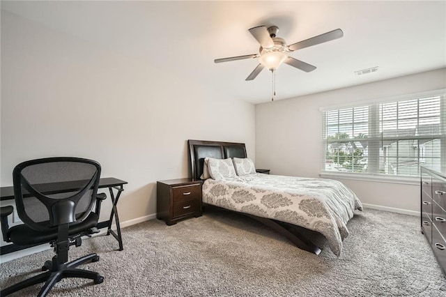 3070 Fareed St, Douglasville, GA 30135 - bedroom with light carpet, baseboards, and ceiling fan