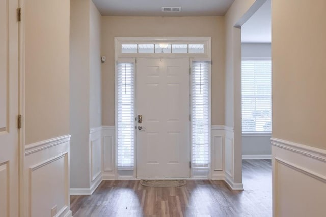 entrance foyer with wood-type flooring