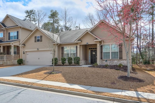 craftsman inspired home with a garage