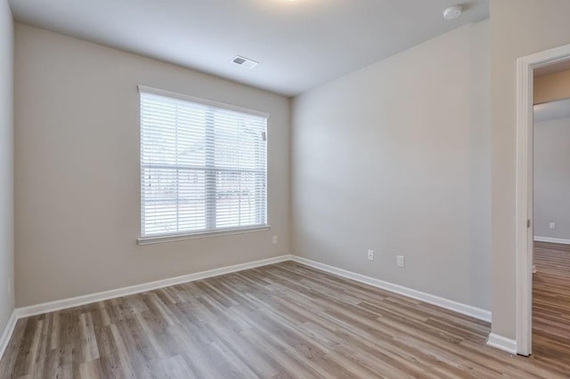 empty room featuring light wood-type flooring