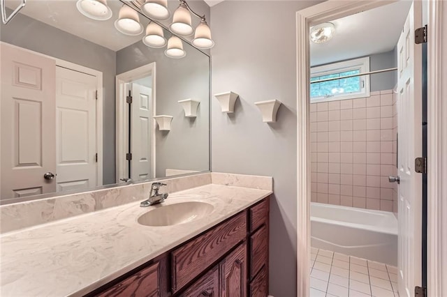 245 Sutallee Ridge Ln NE, White, GA 30184 - full bathroom with vanity, tile patterned floors, and bathtub / shower combination