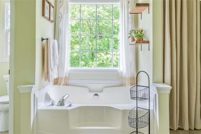full bath featuring a bath and toilet