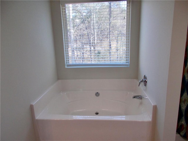 bathroom featuring a washtub