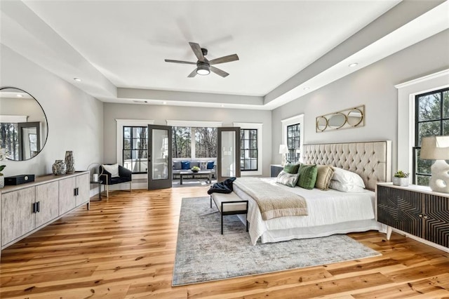 bedroom featuring recessed lighting and wood finished floors