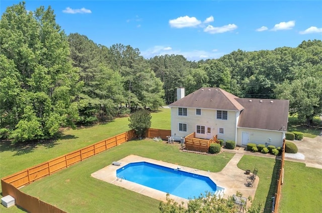 161 Honey Creek Rd, Mcdonough, GA 30252 - view of pool with a wooded view and a deck
