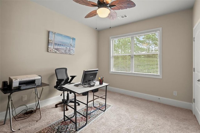 1709 Grove Ct SE, Conyers, GA 30013 - office space featuring ceiling fan, baseboards, and carpet floors