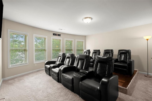 1709 Grove Ct SE, Conyers, GA 30013 - cinema featuring carpet flooring, baseboards, and plenty of natural light