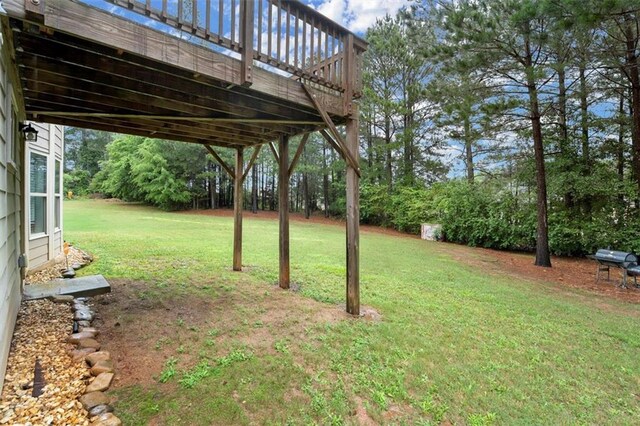 1709 Grove Ct SE, Conyers, GA 30013 - view of green lawn featuring a deck